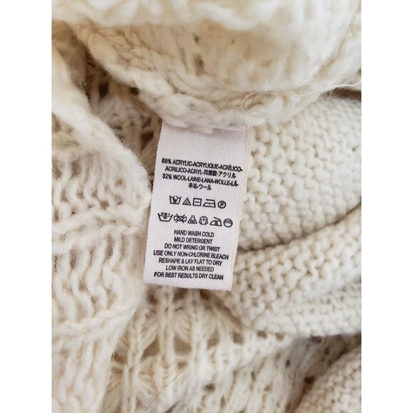 Free People Knit Off The Shoulder Pullover Sweater Crashing Waves Women's Sz S - Picture 6 of 7